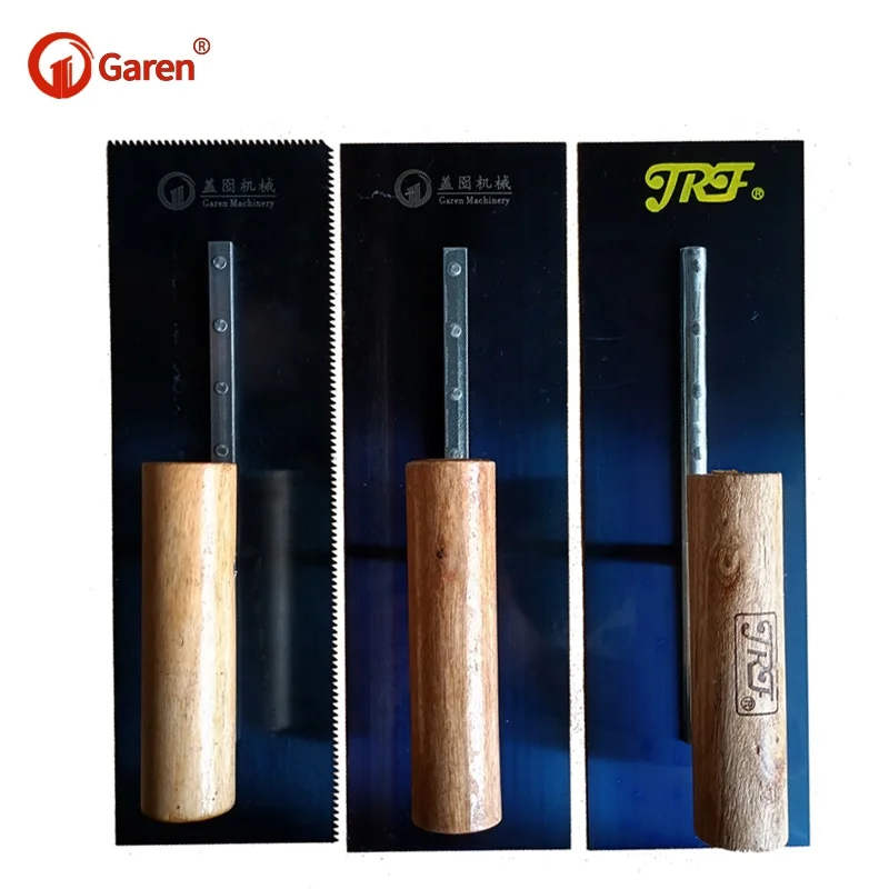 GAREN  construction tools stainless steel trowel tile floor trowel handle Tool Professional stainless steel notched trowel 2mm