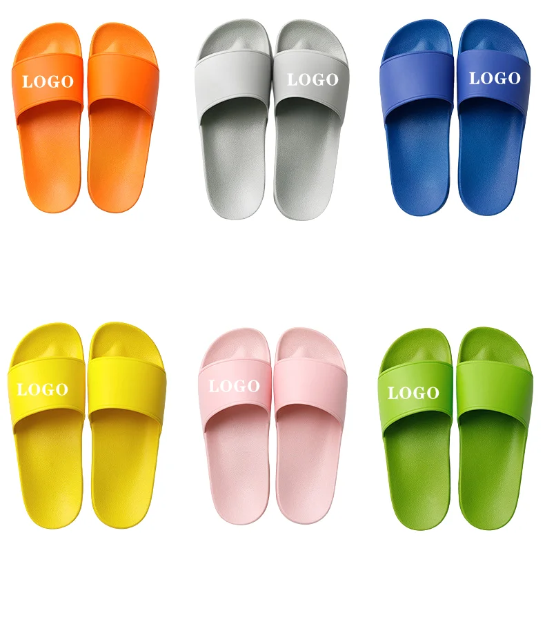 1 PCS Custom Printing Logo Slipper Pattern Unisex Black Plain Men EVA  PVC Sandals Slides Slippers