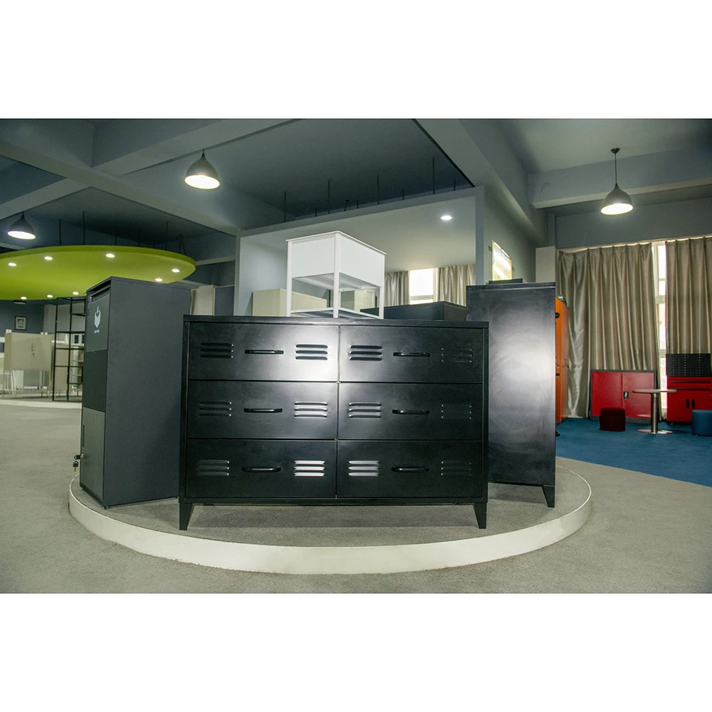 Metal Bedroom Living Room Furniture Black Dresser Chest of Drawer Steel Storage Cabinets