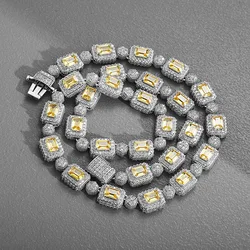 [CN10057-10mm] HipHop Bling Jewelry Diamond Iced Out Collana 18K Cuban Link Chain Necklace Rapper 18 inches for men women