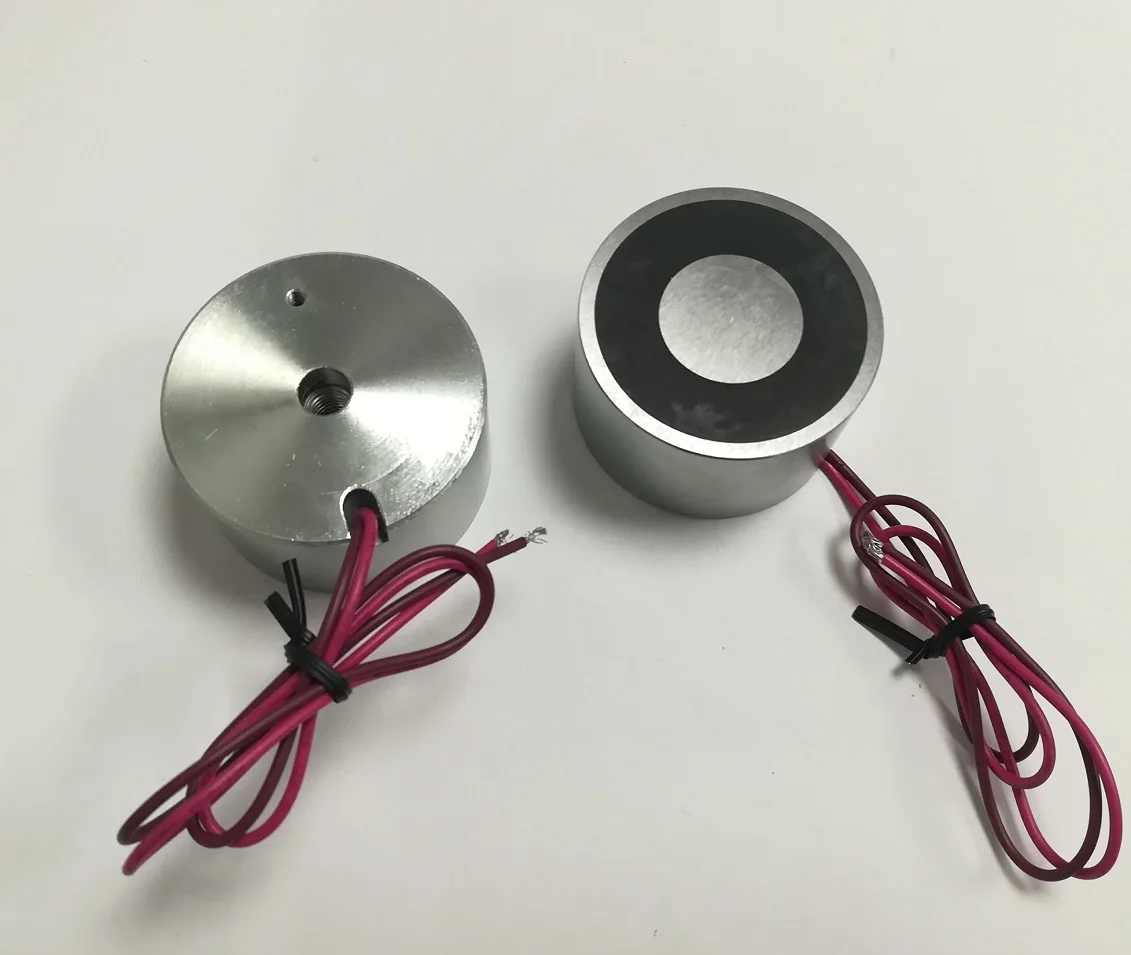 
50kgs force 12V Dc power on to release Opposite Lifting Permanent Electromagnet 