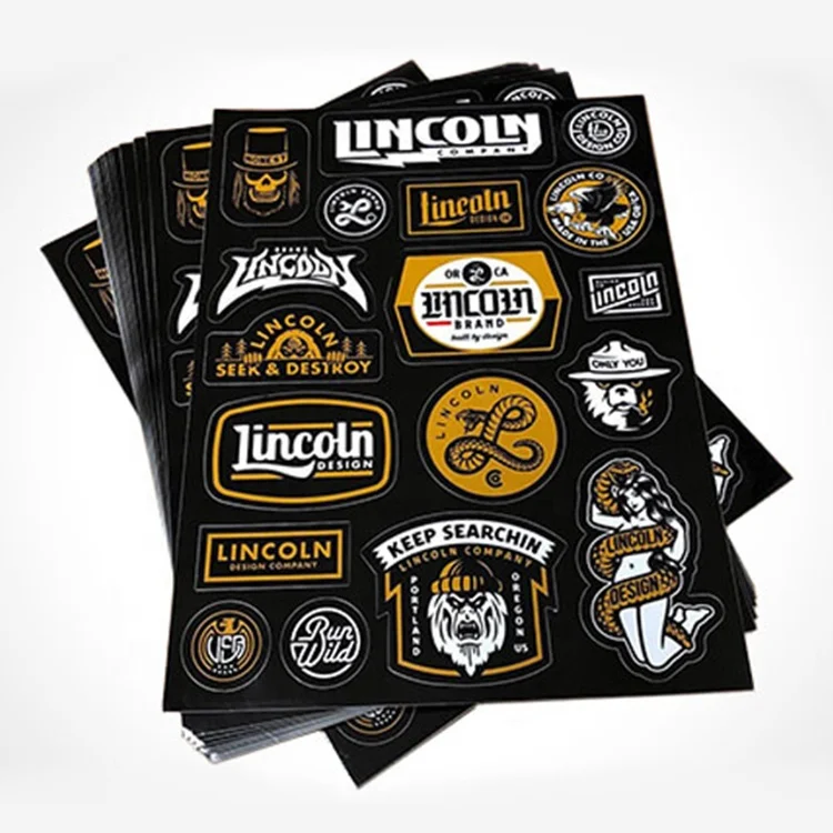 Custom Design Vinyl Paper Decal Sheet Digital Printing Adhesive Label Sheet Kiss Cut Stickers