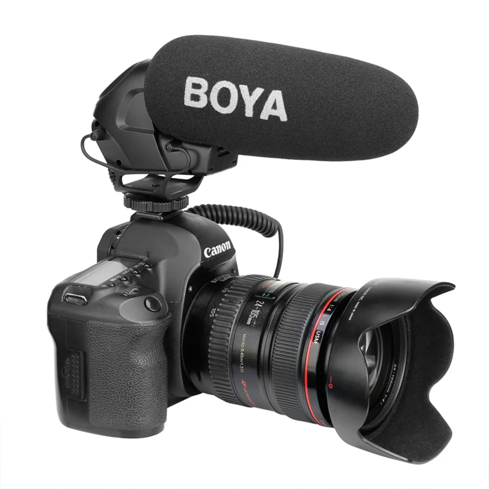 
BOYA BY-BM3030 On-Camera Shotgun Microphone 3.5mm Headphone Jack for Canon Nikon Sony DSLR Camcorder Audio Recorder Video Mic 
