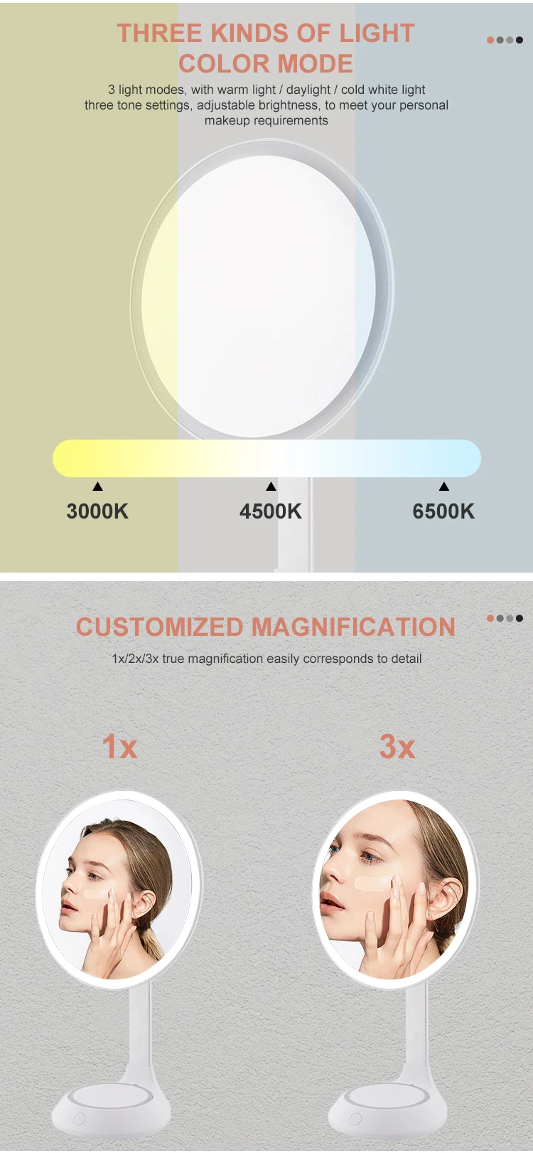 Hot New Products 8.5 Inch Adjustable Vanity Mirror Plastic Best Cosmetic Makeup Mirror