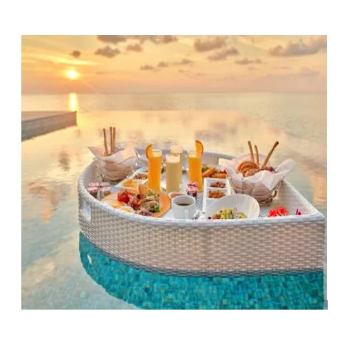 Woven Eco friendly decorative serving tea and coffee rattan tray with minimalist pattern design Ms. Krystal WA +84587176063