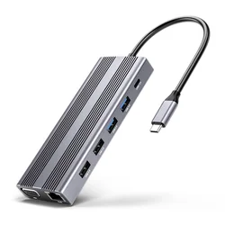 Universal Laptop 12 in 1 USB C Docking Station Multi Port Adapter VGA HDTV RJ45 HD-MI 1080P 60Hz Type-C Hub for Macbook