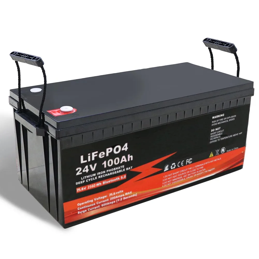 24 volt 200ah 100ah lithium-ion marine solar storage deep cycle Grade A lithium ion 24v lifepo4 battery pack With BT