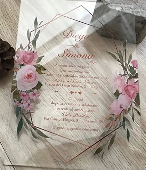 Custom Design Wedding Invitation Cards Acrylic Transparent Invitation Card Acrylic Thank You Acrylic Invitation Card