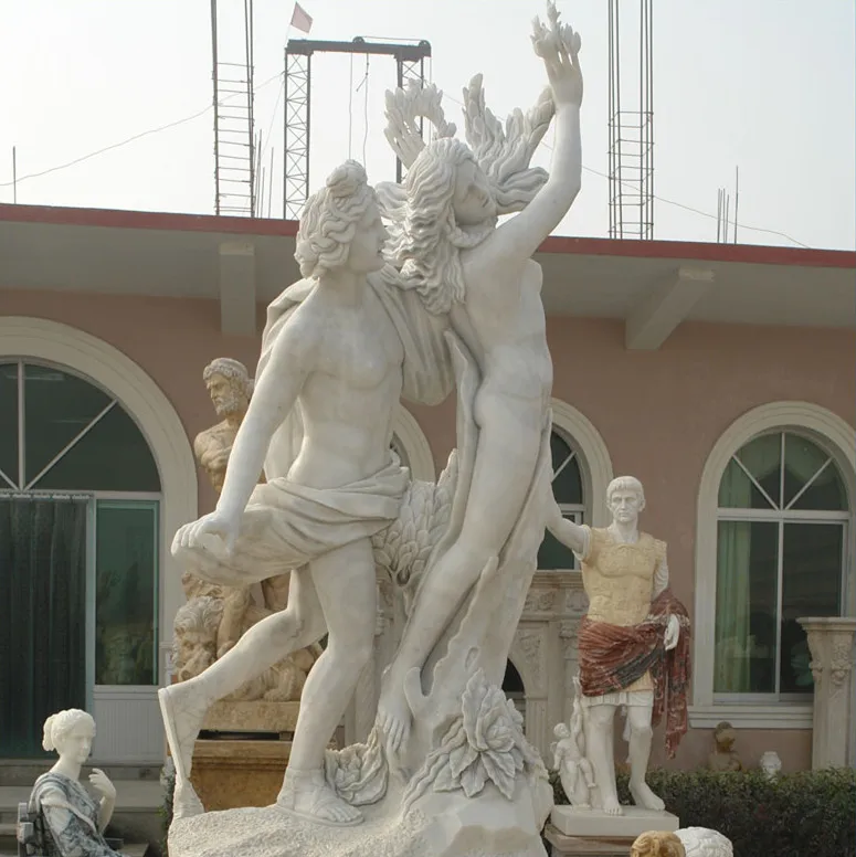 High Quality handcarved white marble religion garden statues life size garden decoration angle sculpture