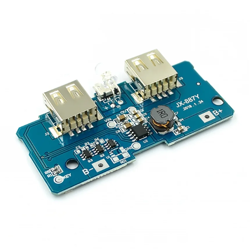 18650 battery 3.7V to 5V2A boost module DIY mobile power / power bank circuit board