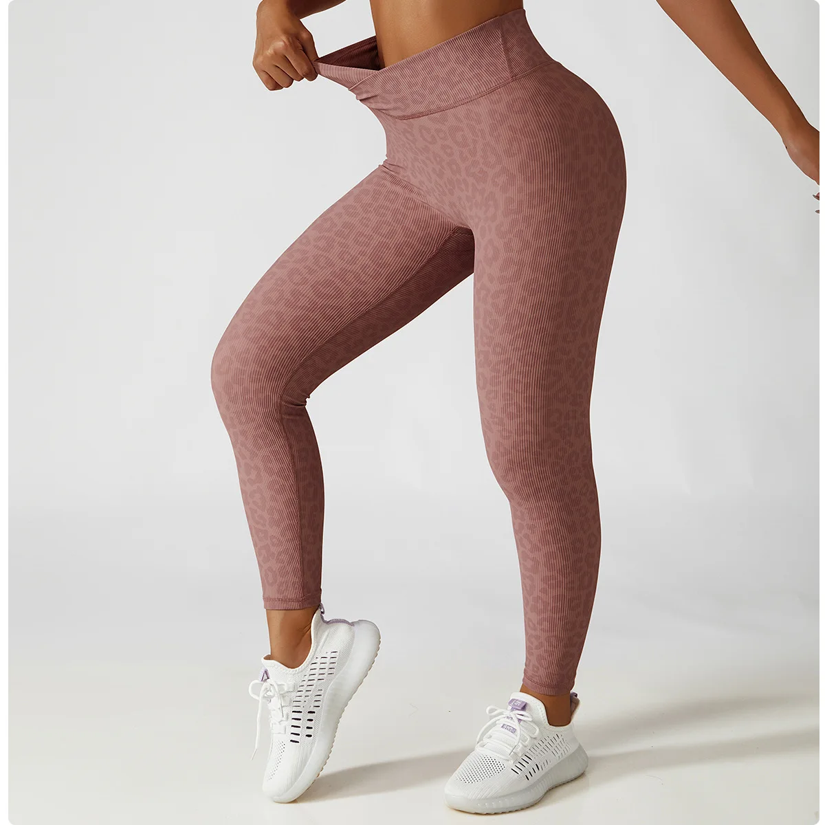 Hot Selling High Waisted Custom Spandex Breathable leggings Leopard Print Yoga Pants sports Leggings Women