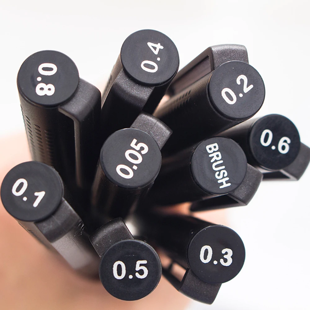 9-Piece Hand Lettering & Calligraphy Pens Set Soft & Hard Tip Brush Markers Plastic Beginners Writing Art Drawings Journaling