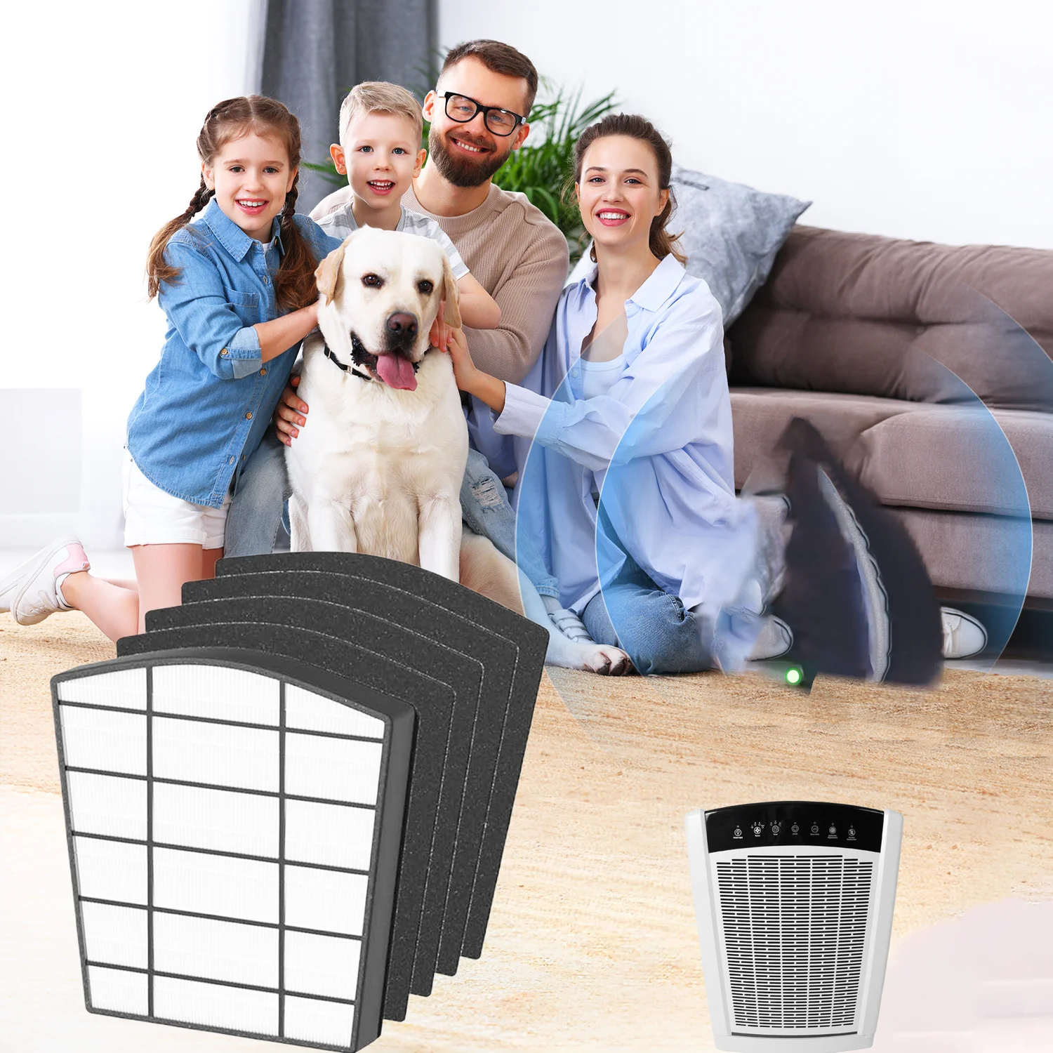 Live Pure LP-HF550 Air Purifier with Pre-Filter HEPA Filter Carbon Filter for Household Car Use Advanced Air Cleaner Purifier