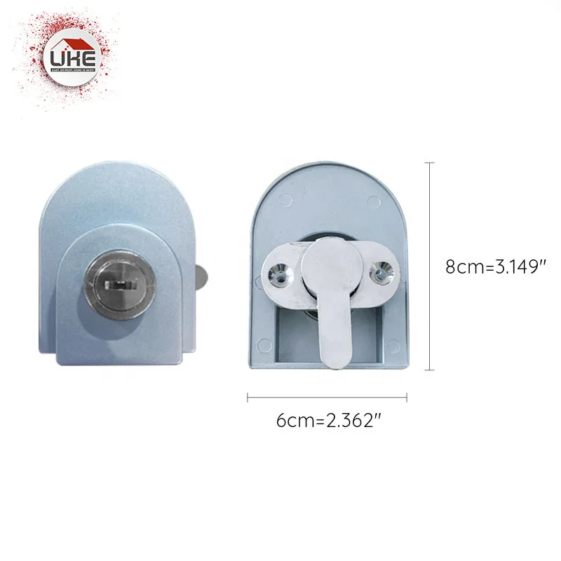 Sliding Glass Door Lock With Key Set Aluminum Alloy Black Silver Blue Gold Pink Customized Logo Door Lock Furniture