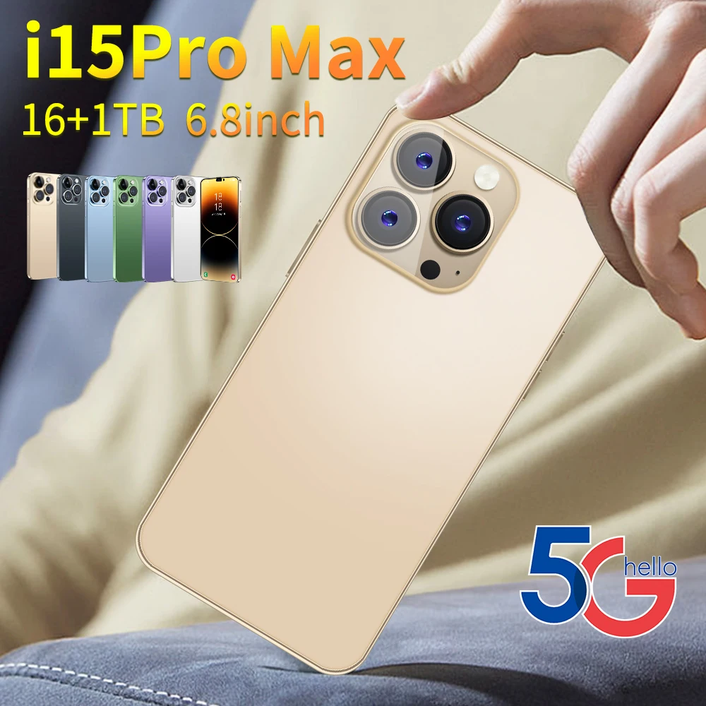Original 5G i Smart Cell Phone 15 Pro Max Mobile i15 14 16G 1TB Smartphone Cheap Telephone Telefono Inteligente Low Price Medome