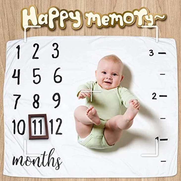 
New 2021 Photography Swaddle Newborn Toddler Photo Props Blankets Monthly Milestone Baby Blanket 