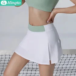 Hingto High Waisted Lightweight Pleated Sports Women Tennis Golf Skirts with Shorts Pockets