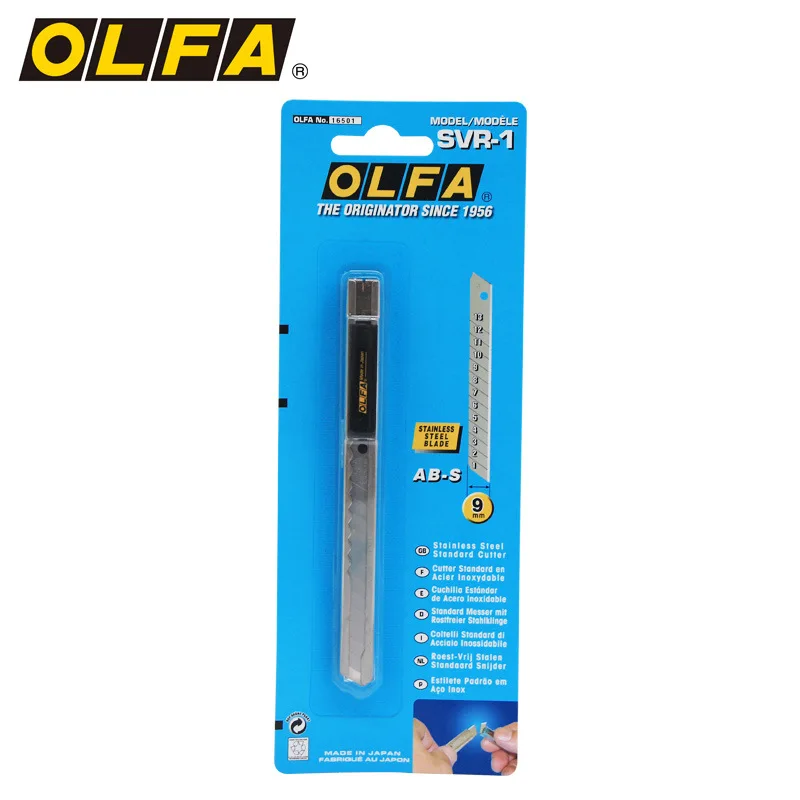 Longorgeous  OLFA SVR-1 9mm Standard Cutter Stainless Steel Utility Art Knife for Cutting Papers Films Leather Tapes Cardboard