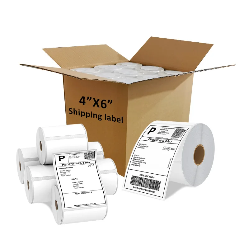 custom 4x6 direct thermal blank shipping label shipping label rolls thermal paper shipping label