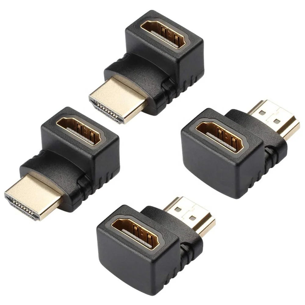 Уникальный дизайн аудио и видео 90 градусов Hdmi штекер-гнездо прямоугольный адаптер для DVD ТВ игровой консоли