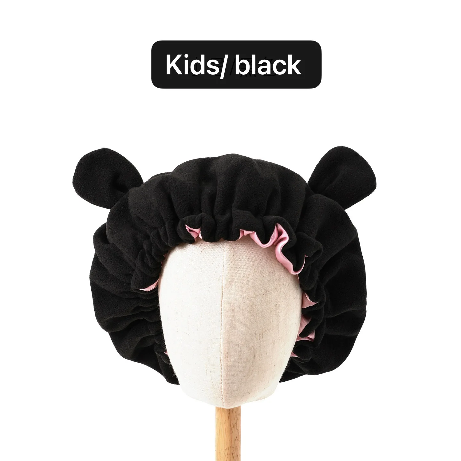 New lovely custom logo double layer winter hat with ears mommy and me hair bonnets hats for winter