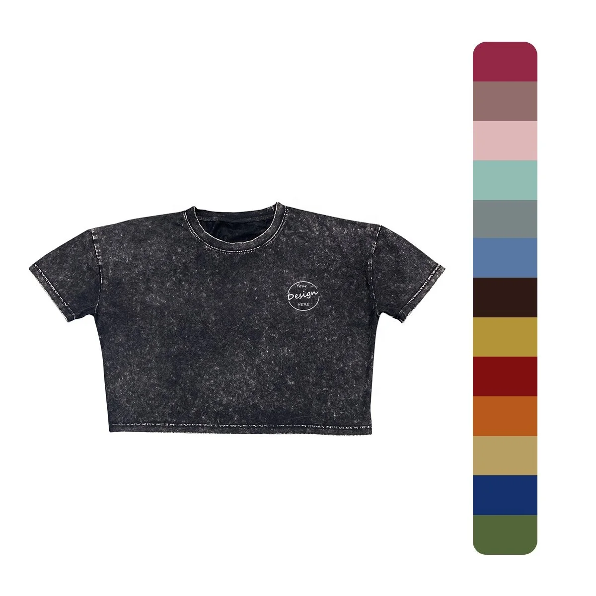 Acid Washed Highstreet Athletic Wholesale Custom Logo Distressed Tee Silk Screen Printing Gym T-shirt Men Crop Top Shirts