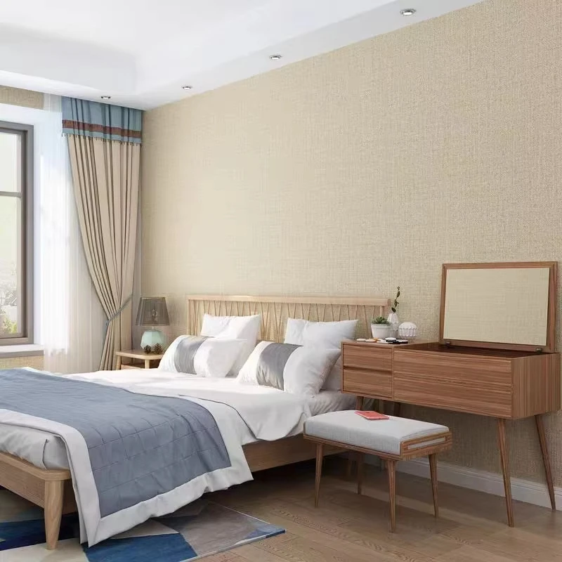 High Quality Peel and Stick Removable 3D Vinyl Self Adhesive Linen Textured Fabric Wallpaper For Wall decor