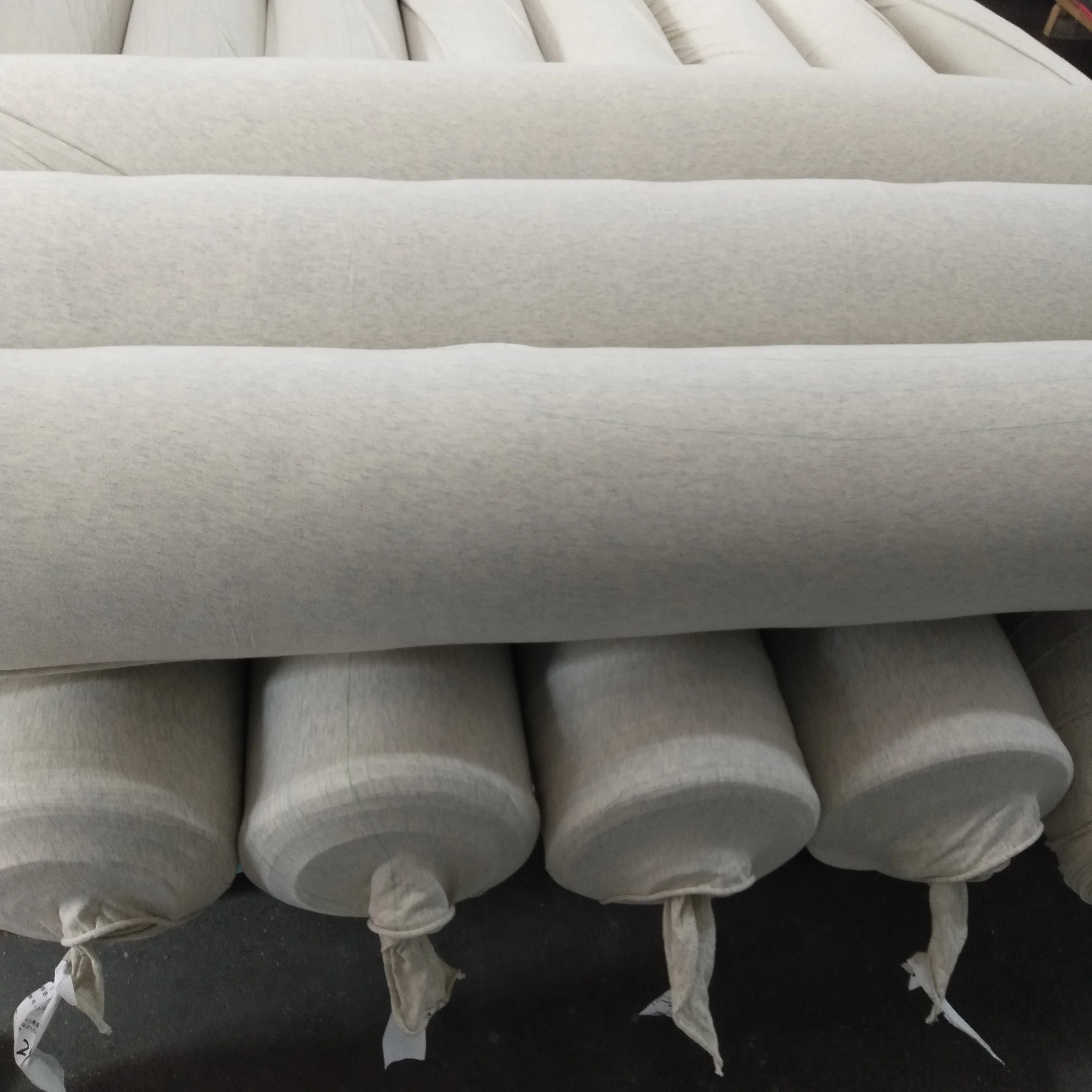 Хорошее качество, полиэфирная хлопчатобумажная ткань, текстильное сырье, оптовая продажа, трикотажная серая меланжевая ткань для одежды/