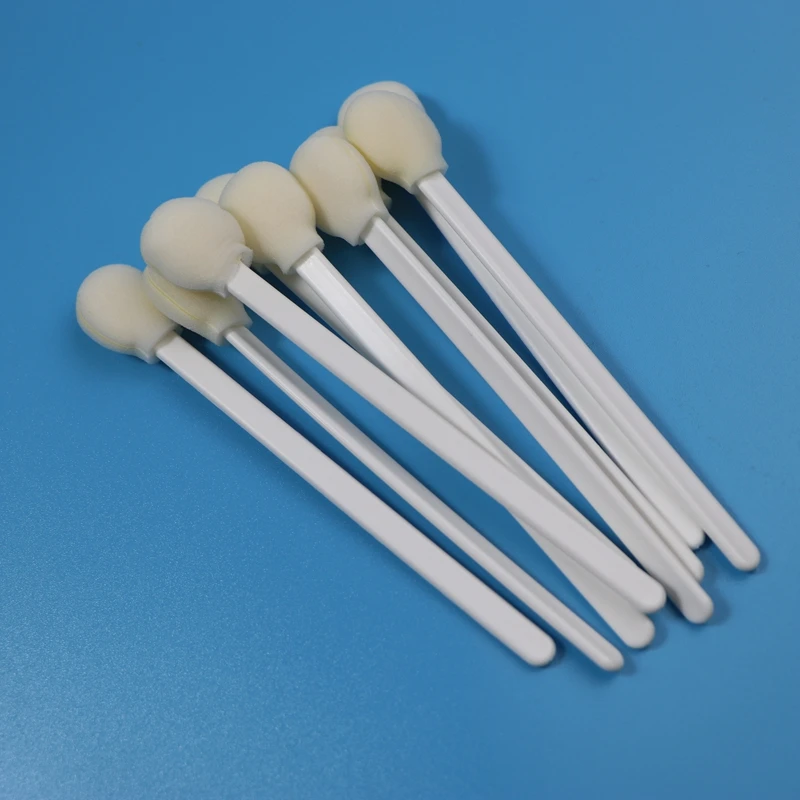 708 Disposable White PP Stick Big Round Sponge Medical Foam Swab Applicator