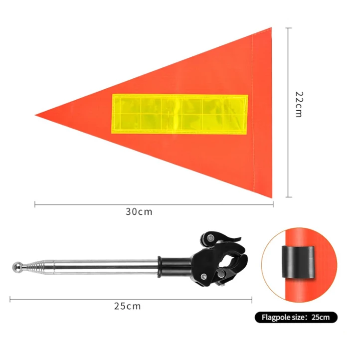 First Class 2024 Nice Price Golf cart flag telescopic reflective accessories orange safety flag Adjustable Height Flagpole