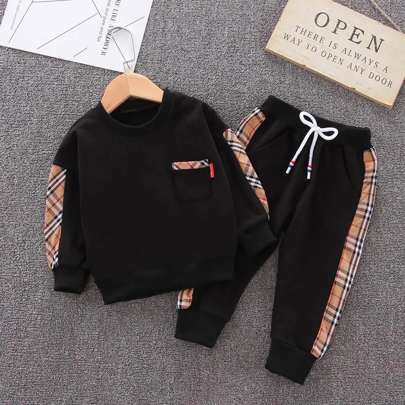 New designer kids suit wholesale baby boys fall casual clothes 1-5Years children autumn clothing sets
