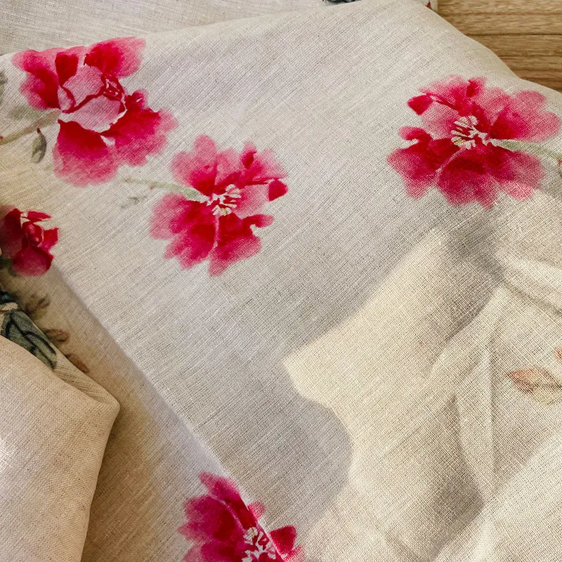 Medium Weight Comfortable Soft High-end Product Plain Dyed Fabric 100% Linen Woven Fabric For Curtain Bedding Cushion