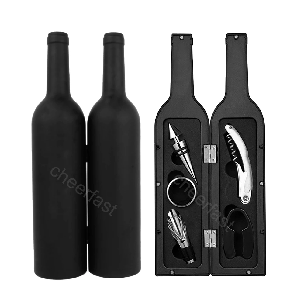 Cheaper  wine bottle shaped gift set and Wine Accessory Gift Set and 5pcs wine accessories gift set in bottle shaped