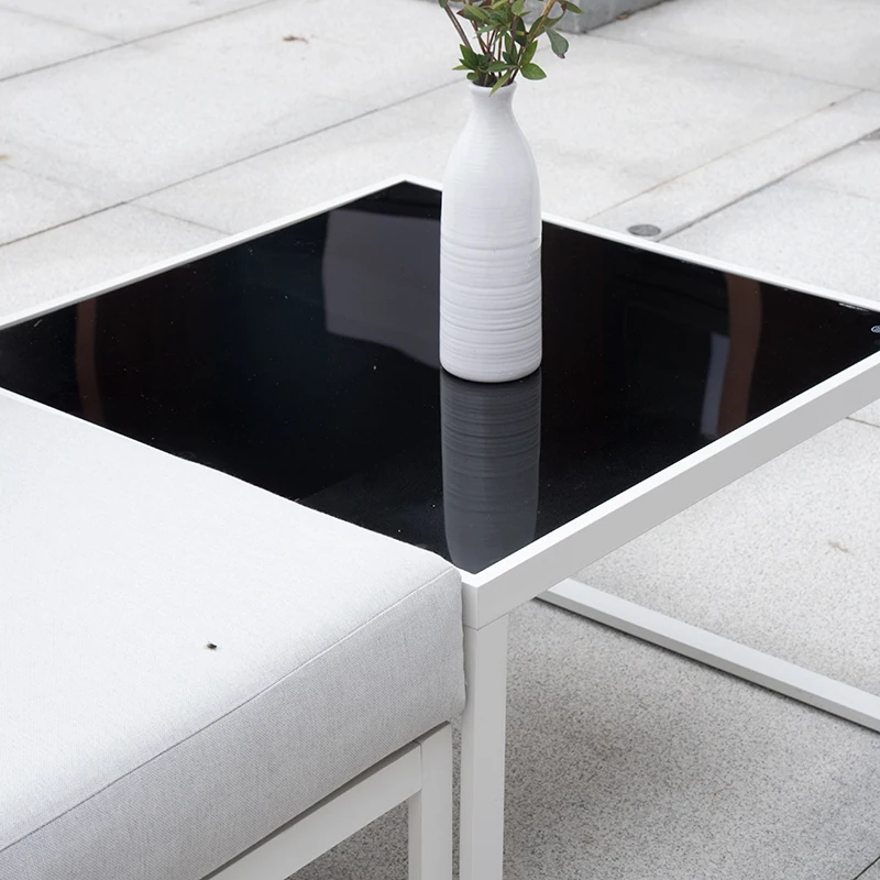 Minimalist Style 5 Piece Set Anti-Slip Outdoor Garden Durable Aluminum Furniture Sofa Set for Seaside Hotel