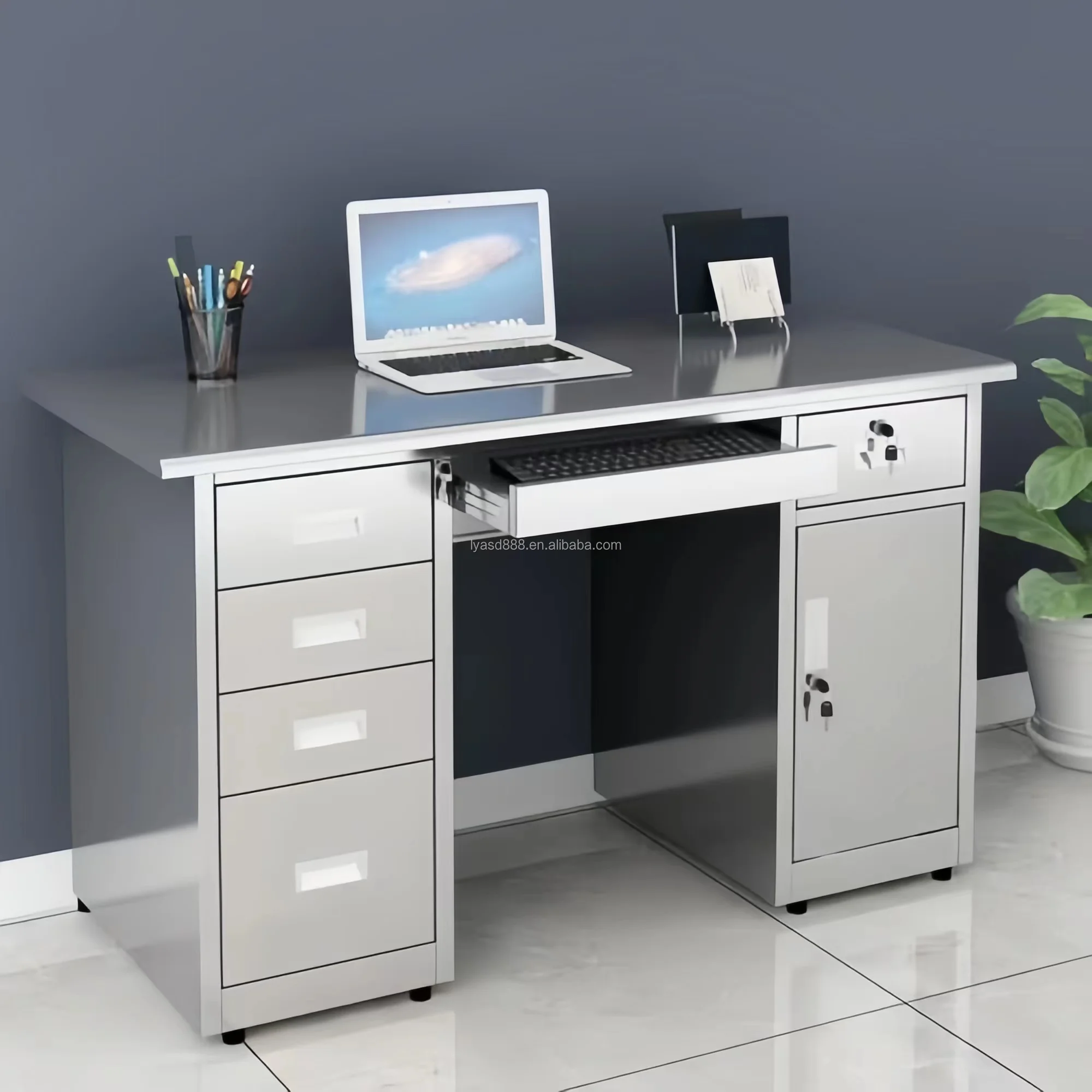Customized Benches Modern Office Desk 304 Stainless Steel Computer Table Specialized Desks for Hospital Laboratory