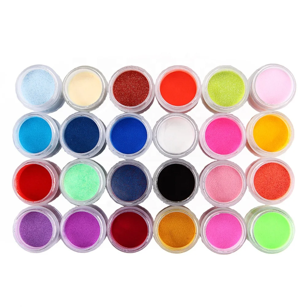 
Nail Art Color Women DIY Nails Art 24 Colors Tips UV Gel Acrylic Powder Dust Design Decoration 3D Decoration 