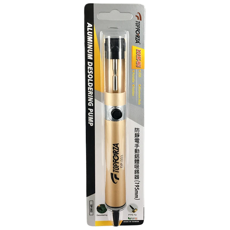  Made in Taiwan Aluminum Solder Sucker Tin Remover Hand Tool Anti-static Desoldering Vacuum