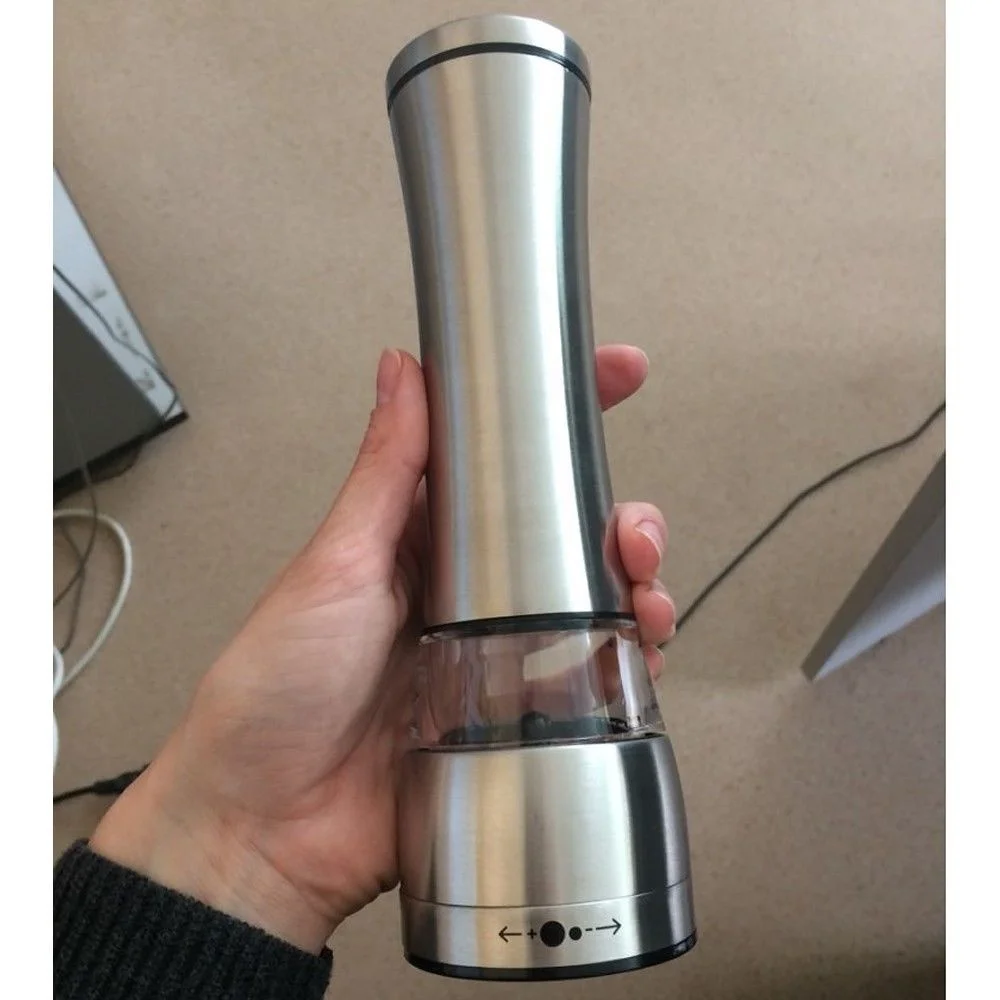 
Automatic Adjustable Electric Stainless Steel Acrylic pepper Spice Mill And Salt Grinder Set 