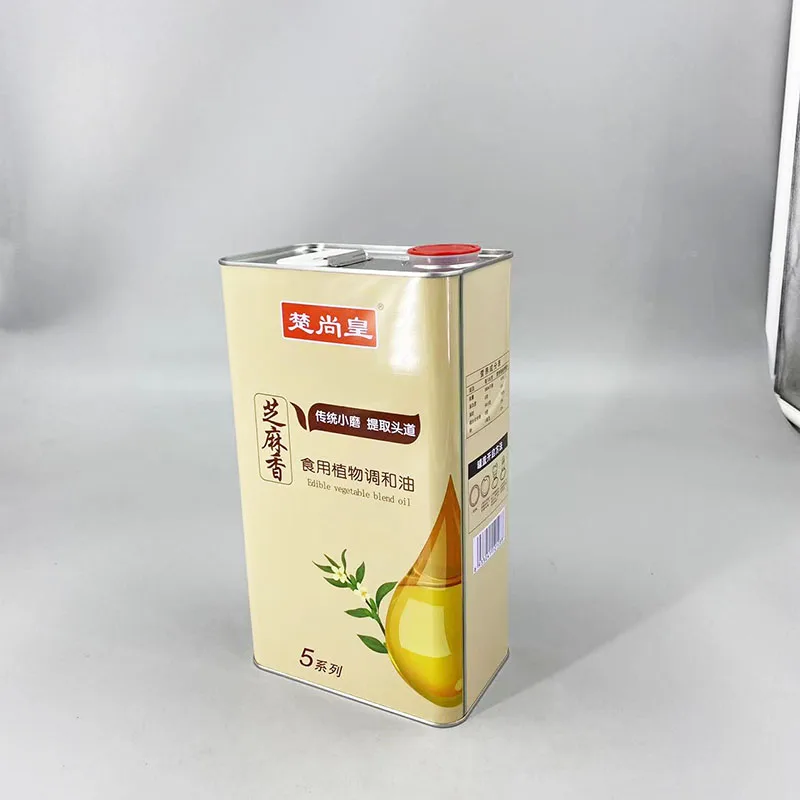 custom Empty Tinplate can Metal Container 5Litre Virgin Edible Oil Tin Can Food Grade oil Packaging tin for olive oil