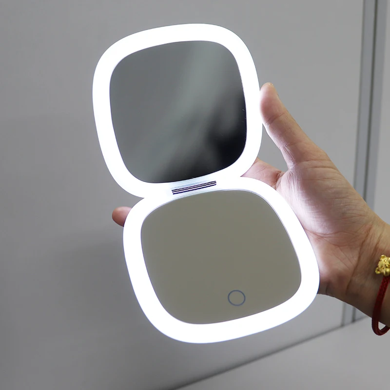 Компактное зеркало от производителя Макияж usb светодиодный туалетный столик увеличение круглое ручное зеркало с подсветкой