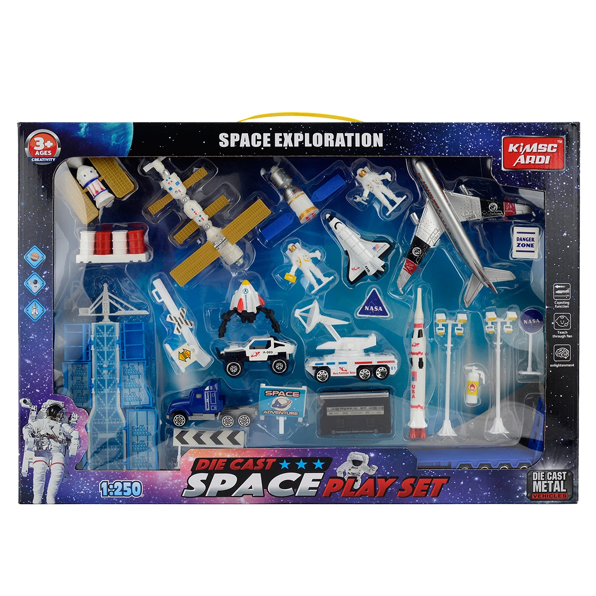 XINYU Shantou Toy Manufacturer Learning Science Toys Diecast Metal Space Play Set Plane Rocket Shuttle for Kids