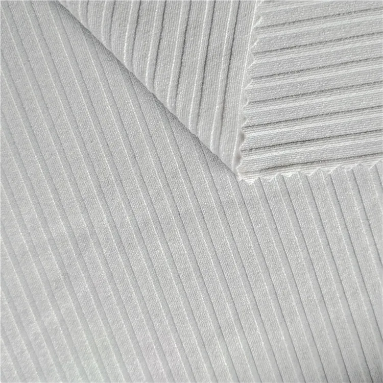 Sale Elastic Thick Colours Polyester Spandex Rib Thread Fabric Garment Swimwear Fabric