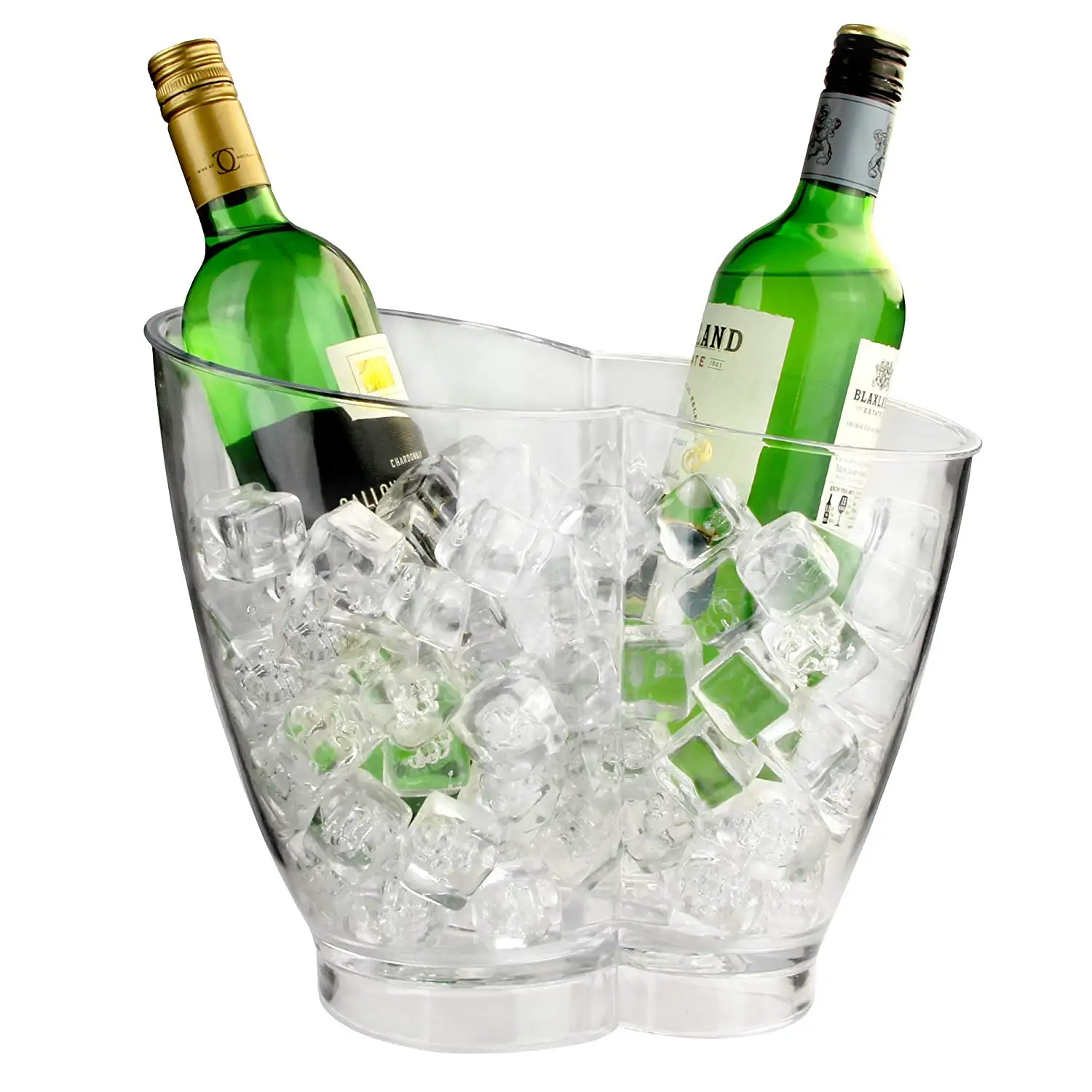 Portable Clear Wine Ice Bucket 2 Bottles Acrylic high quality Wine Chiller
