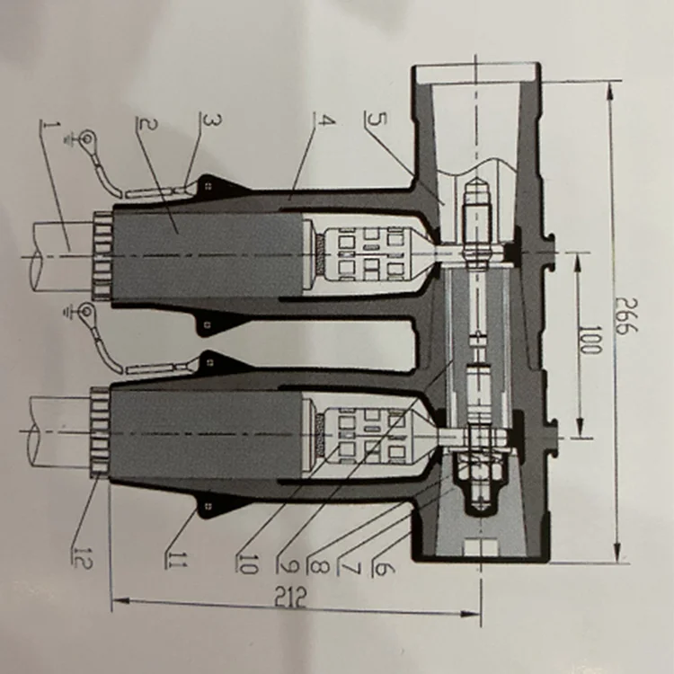 insulating jointing kits terminal connector 24kv Screened front cable connector