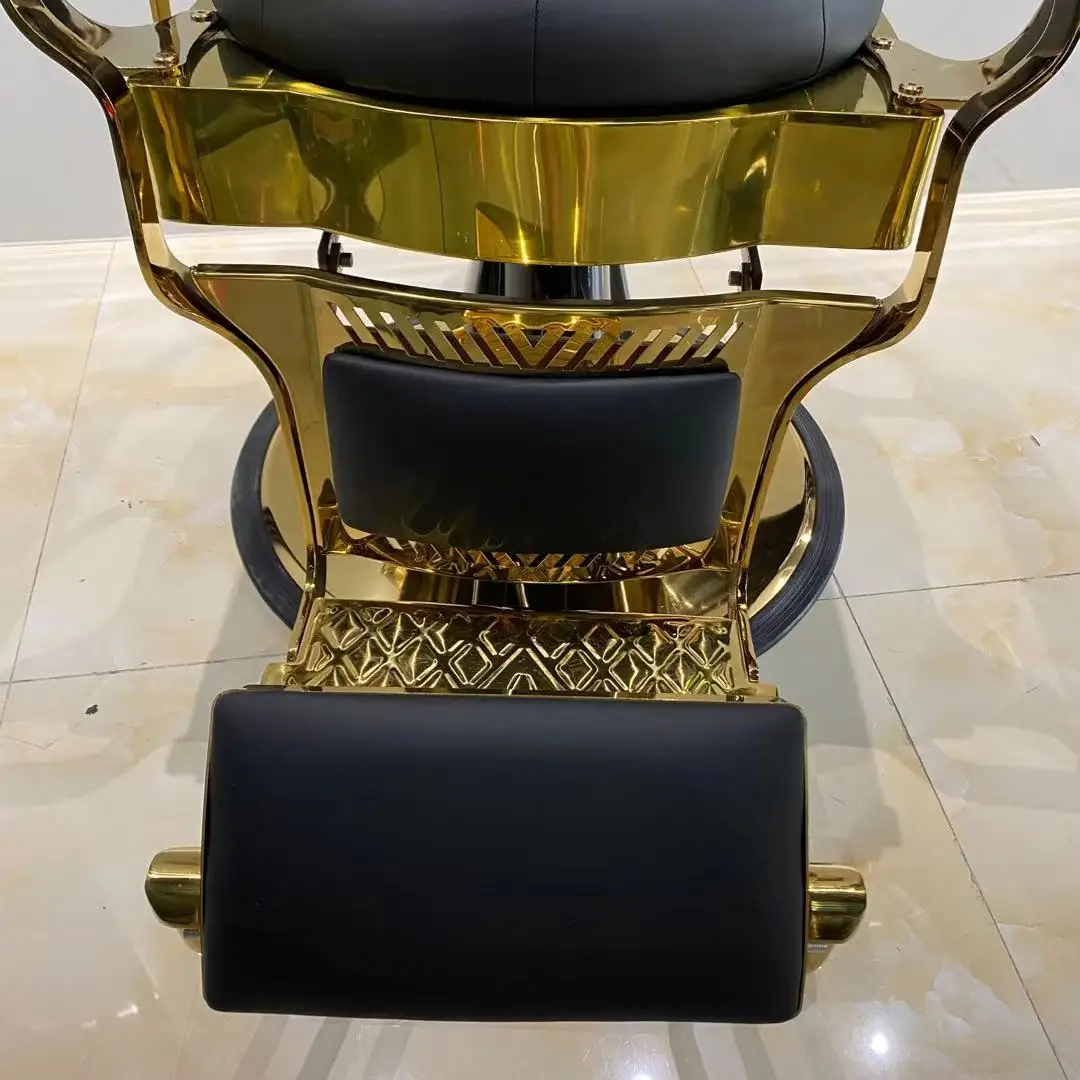 Wholesale Barber Chair ready to ship black and gold salon chair furniture hairdressing barber chair