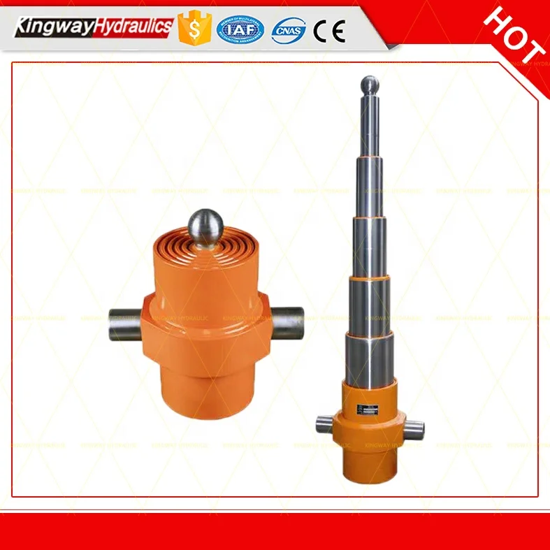 Kubota Trailer Telescopic Multi Stages Hydraulic Cylinder Used For Dump Truck From Kingway Hydraulic