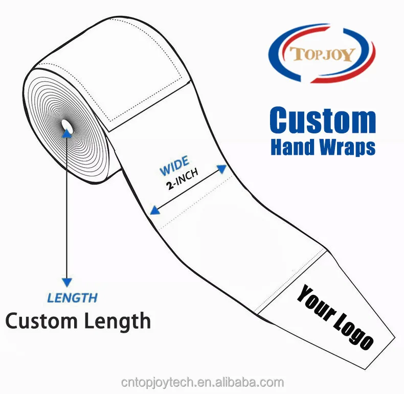 High Quality Polyester 120inch 180inch Semi Elasticity Boxing Bandages Custom Logo Widen Velcro Boxing Hand Wraps