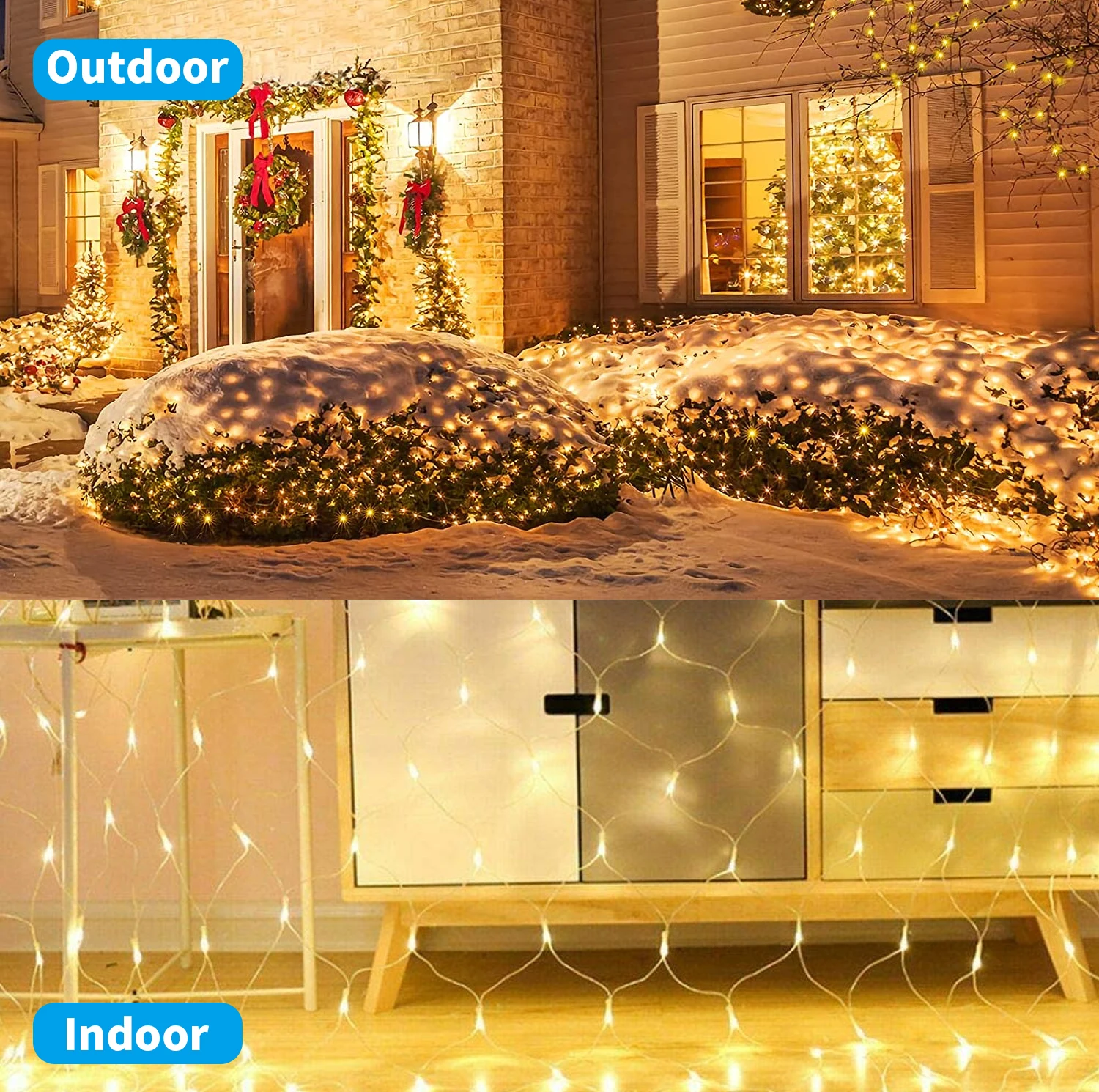 IP65 Waterproof Outdoor Indoor Led Light Net Decorative Holiday String Light for Party and Wedding Christmas Light Net