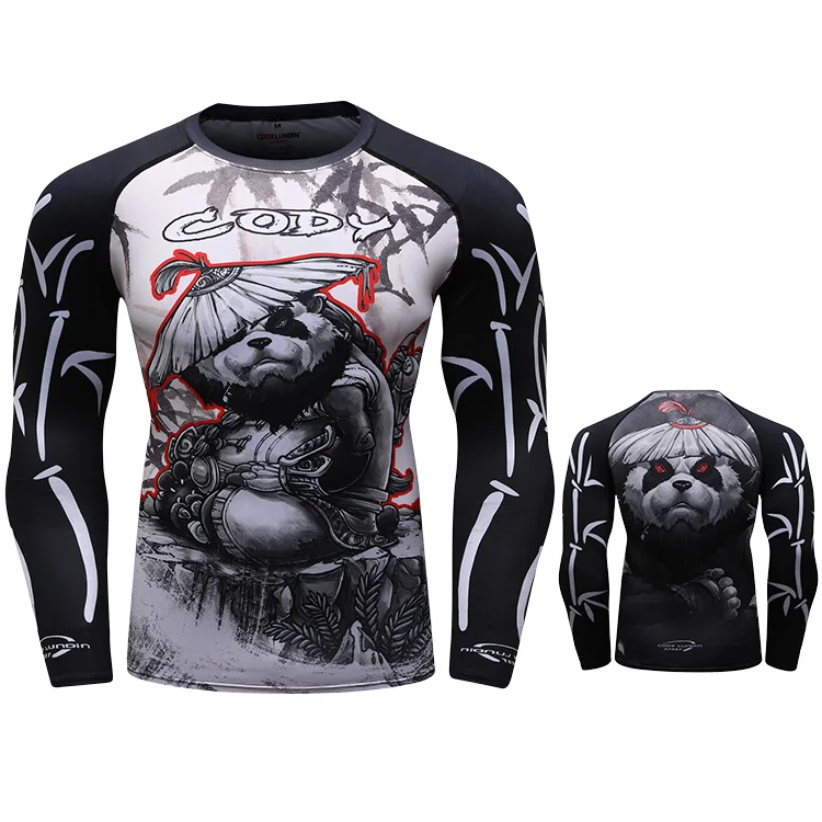 Mens long sleeve tshirts custom rashguards jiu jitsu mma bjj rash guard