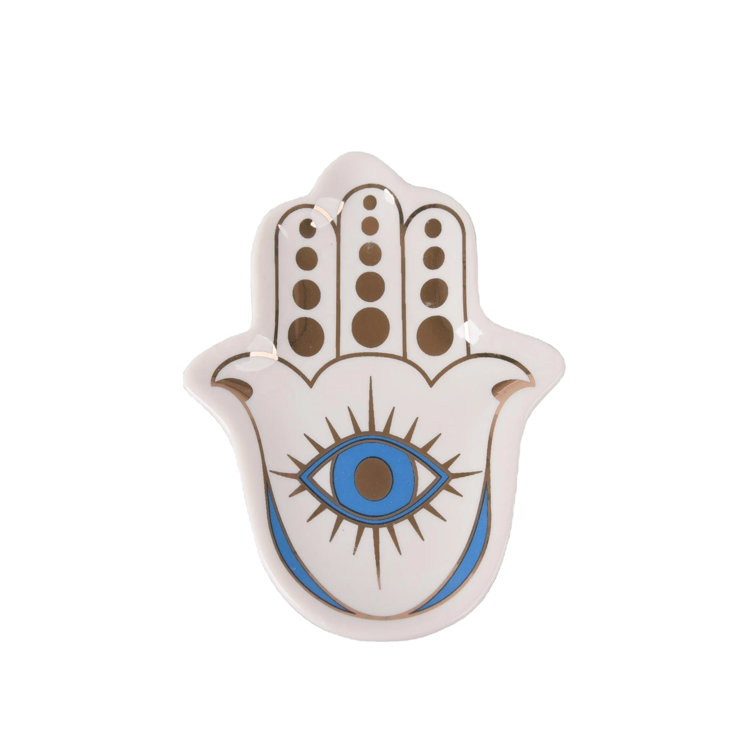 Exquisite Hamsa - Decor Hand - Shaped Ceramic Jewelry Plate: A Versatile Ring Holder and Trinket Dish